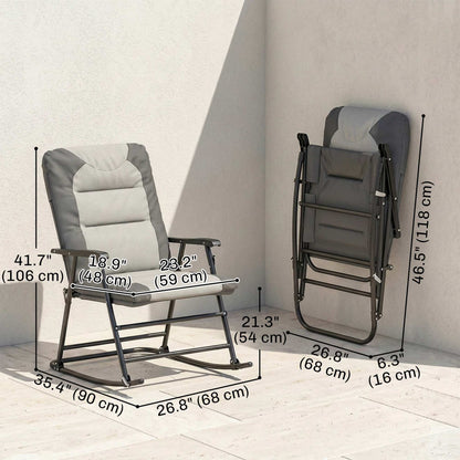 Set of 2 Padded Rocking Chairs with Armrests