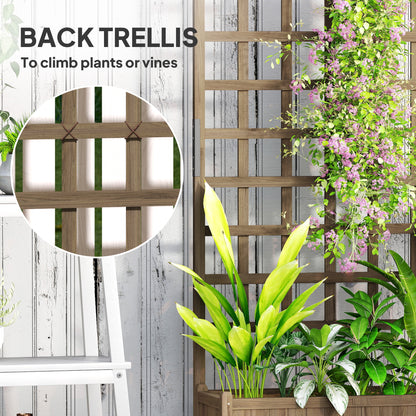Jardinera elevada con celosía y ruedas