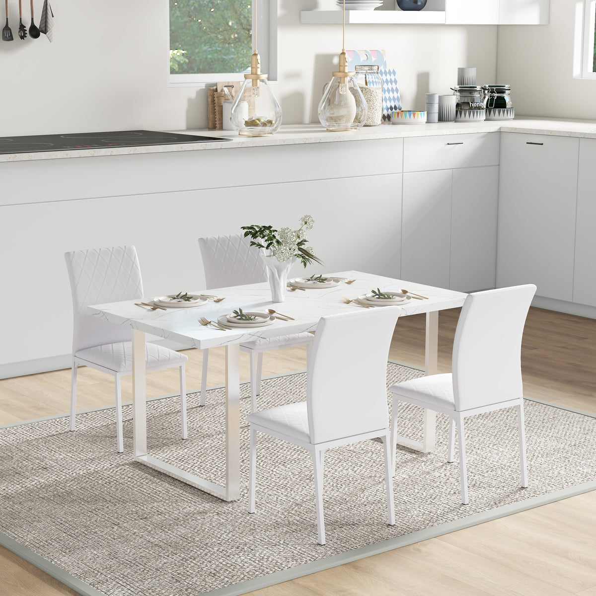 Juego de 4 sillas de comedor tapizadas