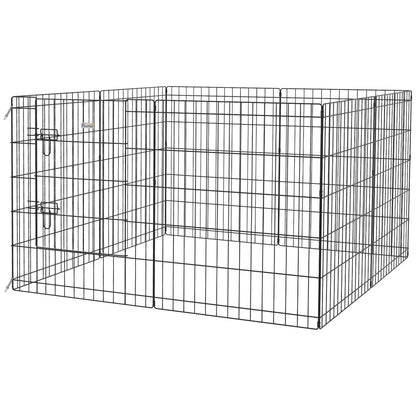Foldable 8-Panel Metal Exercise Playpen for Pets