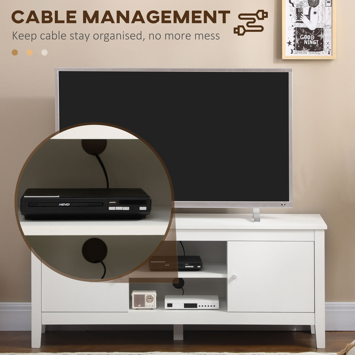 Modern TV stand for up to 140 cm TV