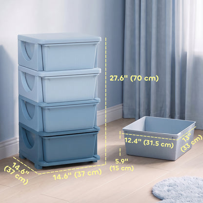 3-Tier Kids Toy Organizer with Plastic Drawers