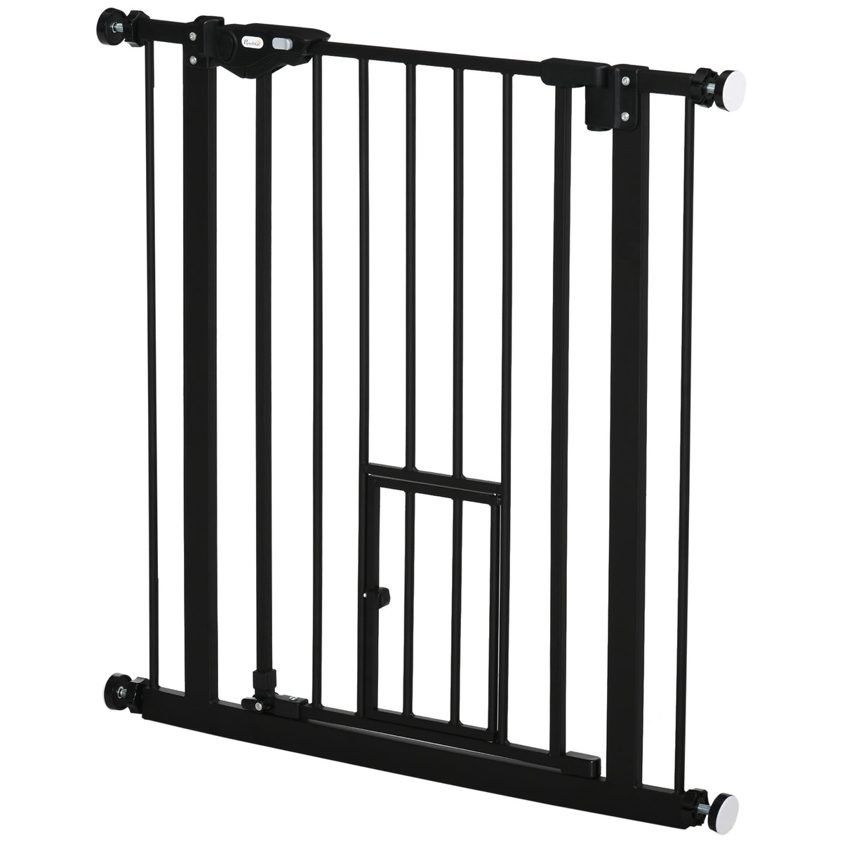 Retractable pet gate with cat door