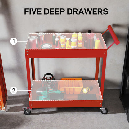 Rolling Tool Cart 2-Tier Service Utility Cart