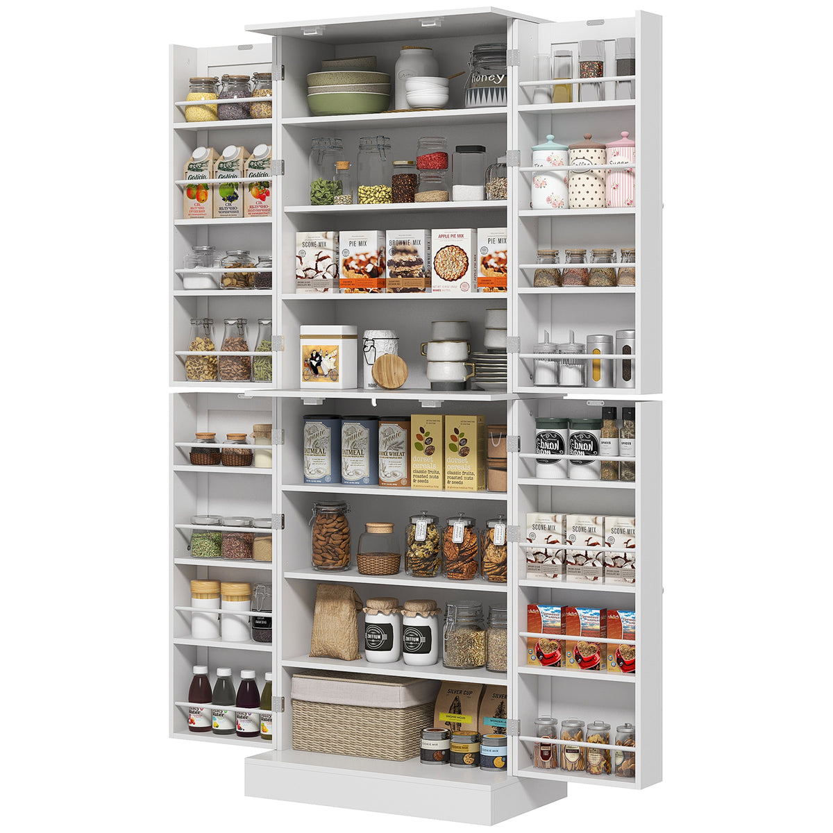 Armario de cocina 8 estantes 4 puertas