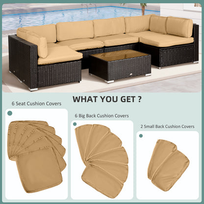 Patio cushion covers set 14 pieces polyester