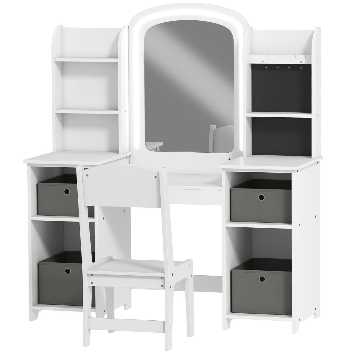 Kids Vanity Table and Chair Set — Set of 2