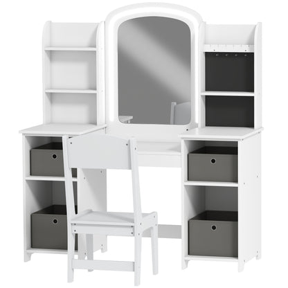 Kids Vanity Table and Chair Set — Set of 2