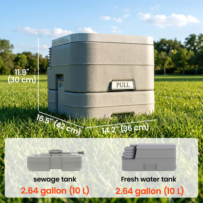 Portable Camping Toilet with 10 L Waste Tank