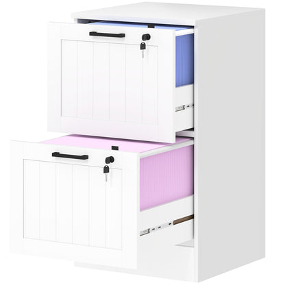 2-Drawer Locking Filing Cabinet for A4 and Letter Files