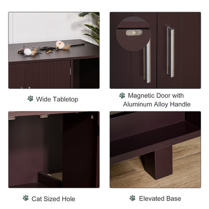 Mueble oculto para arena de gatos, mesa auxiliar con rascador