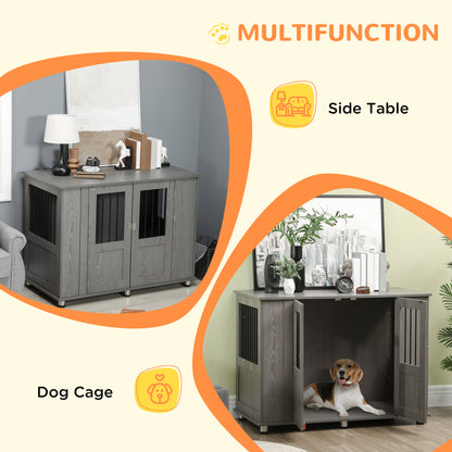 Dog Crate Furniture with Lockable Magnetic Door