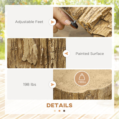 Concrete finish tree stump side table