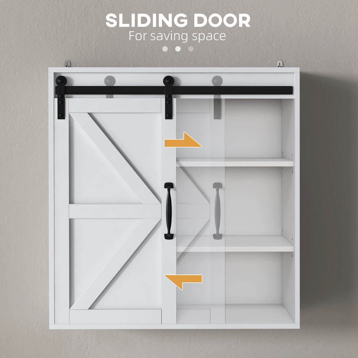 Wall Medicine Cabinet with Sliding Door and Adjustable Shelf