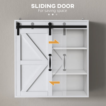 Wall Medicine Cabinet with Sliding Door and Adjustable Shelf