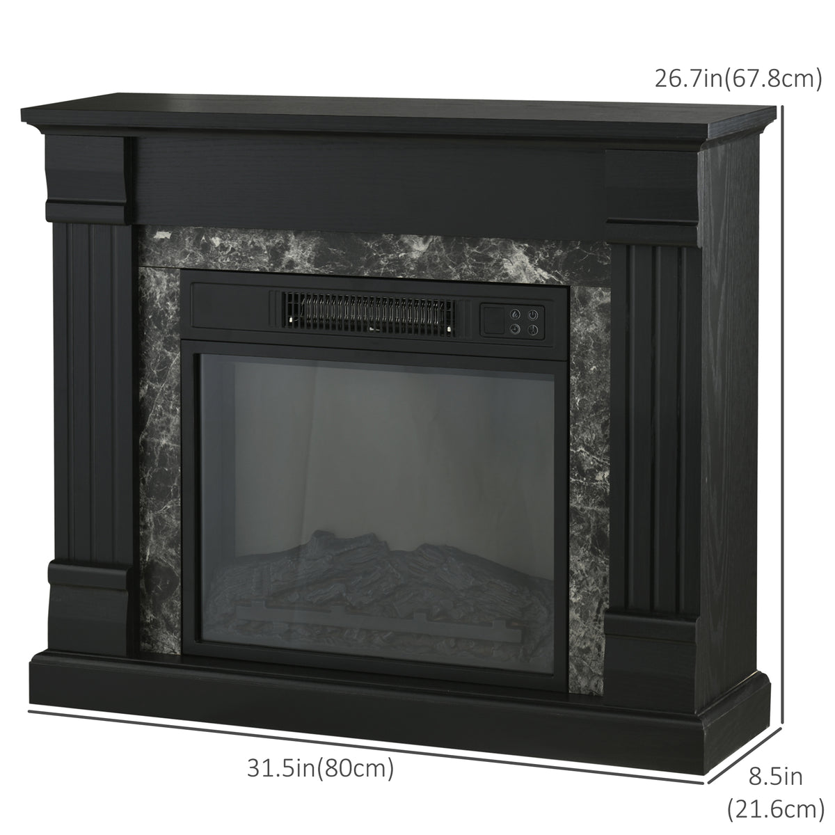 Electric fireplace mantel freestanding heater