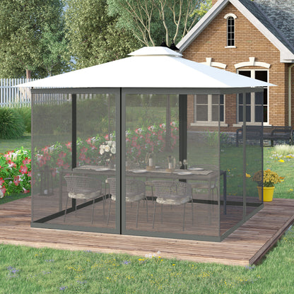 10' x 13' Khaki Gazebo Replacement Mosquito Netting with Zipper