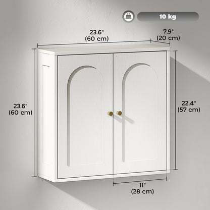 Modern bathroom wall medicine cabinet with two arched doors
