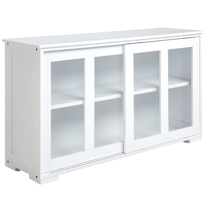Aparador de cocina apilable con puertas correderas de cristal