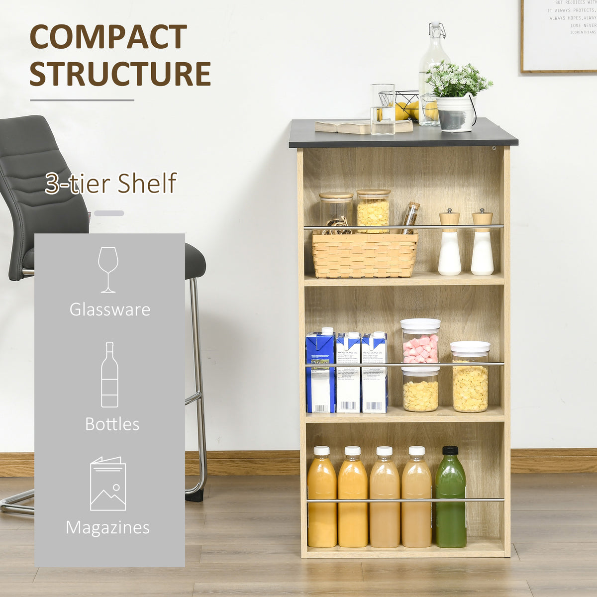 Bar table counter height 3 storage shelves