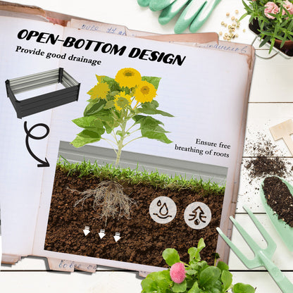 Galvanized Raised Garden Beds Set of 2 Outdoor