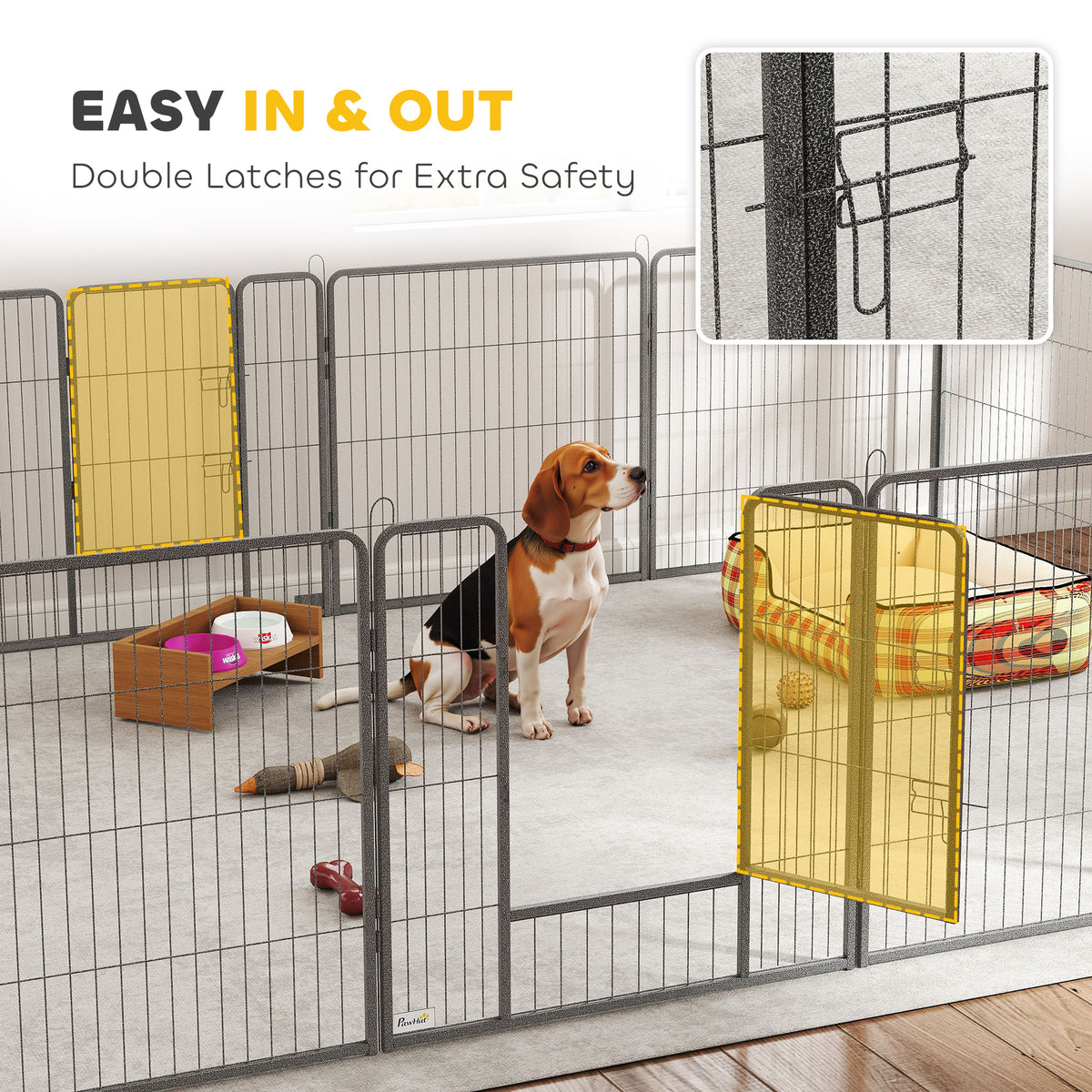 Heavy-duty modular steel dog playpen