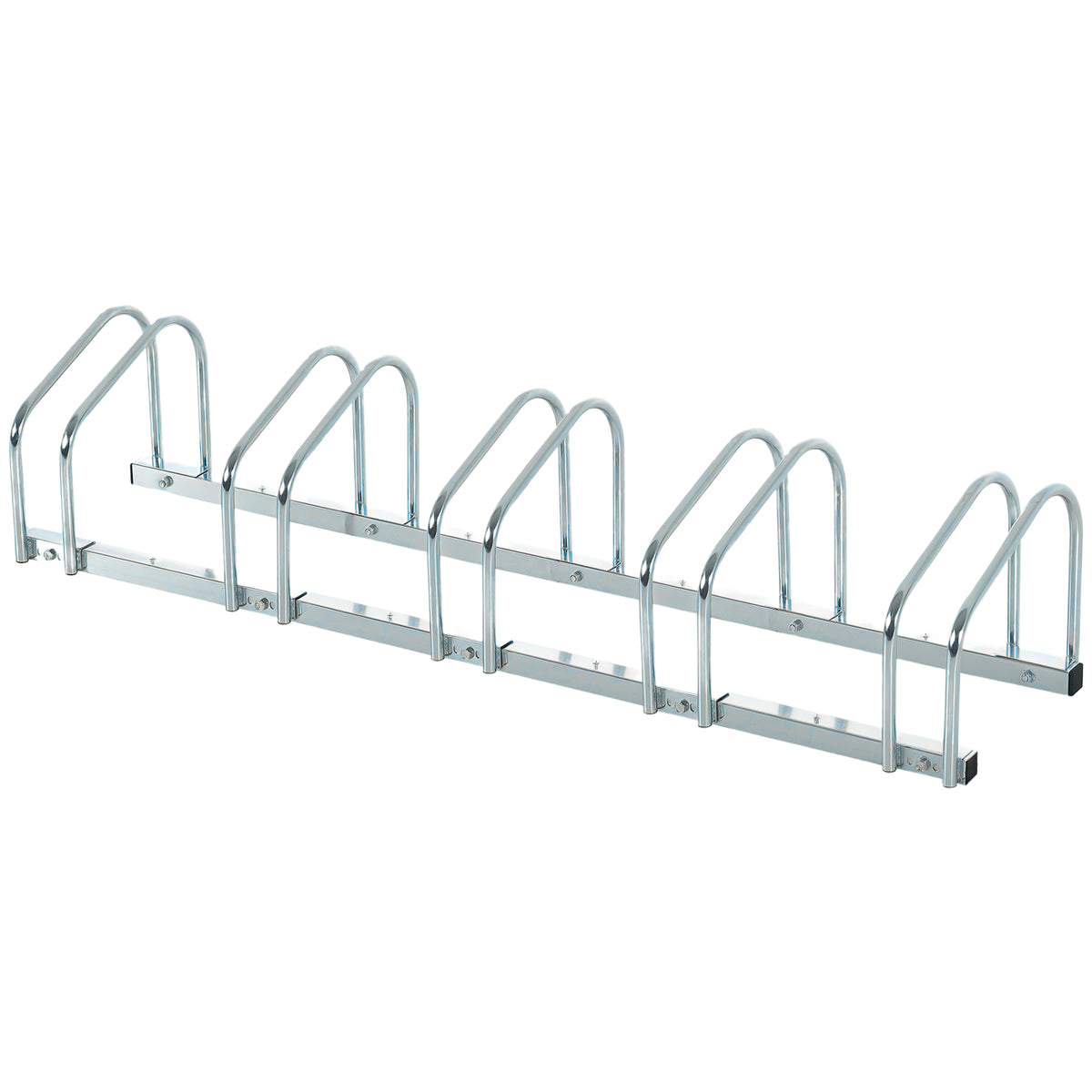 5-Bike Floor Parking Stand Indoor Outdoor Storage Rack
