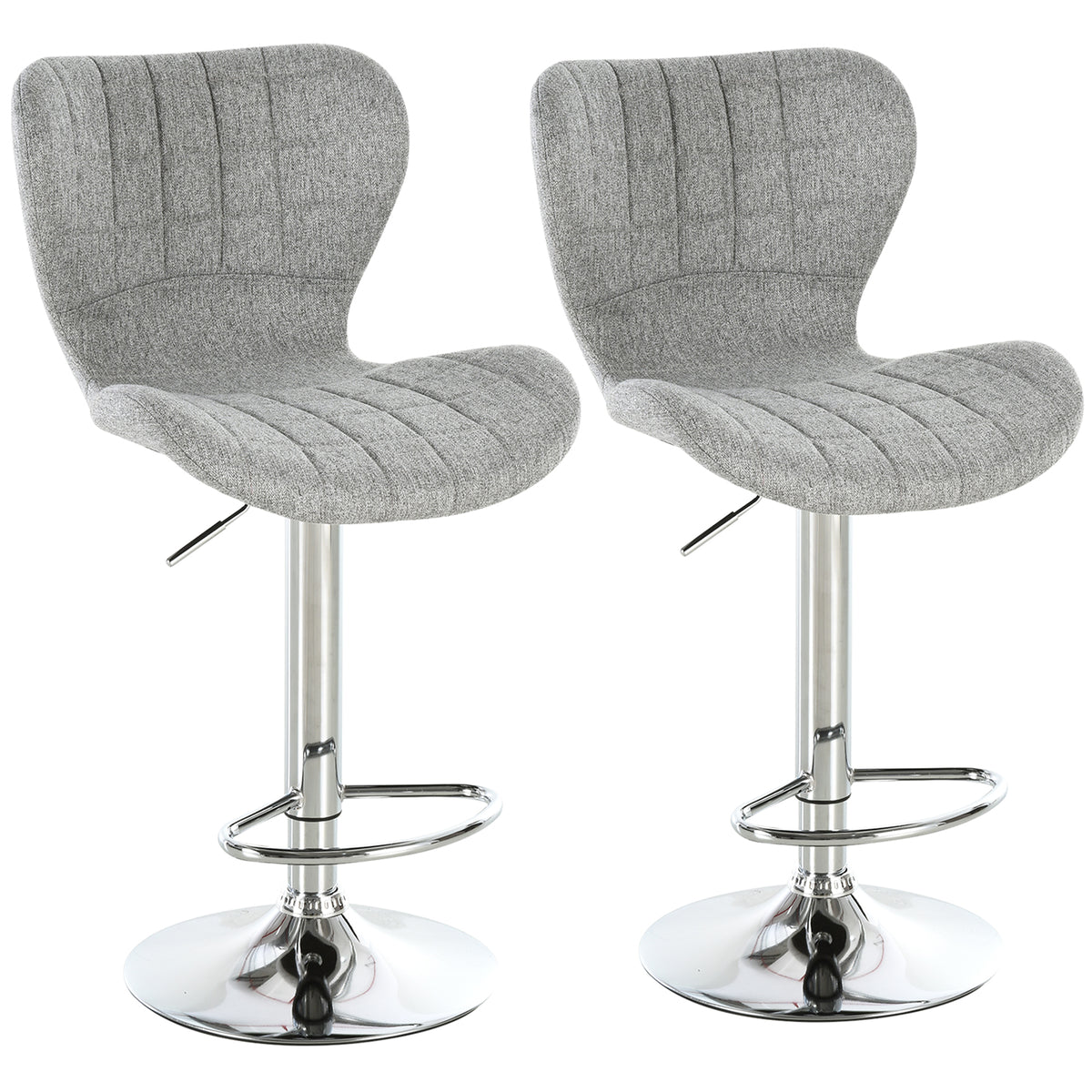 Set of 2 Counter Height Swivel Bar Stools Adjustable