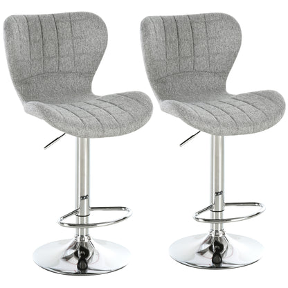 Set of 2 Counter Height Swivel Bar Stools Adjustable