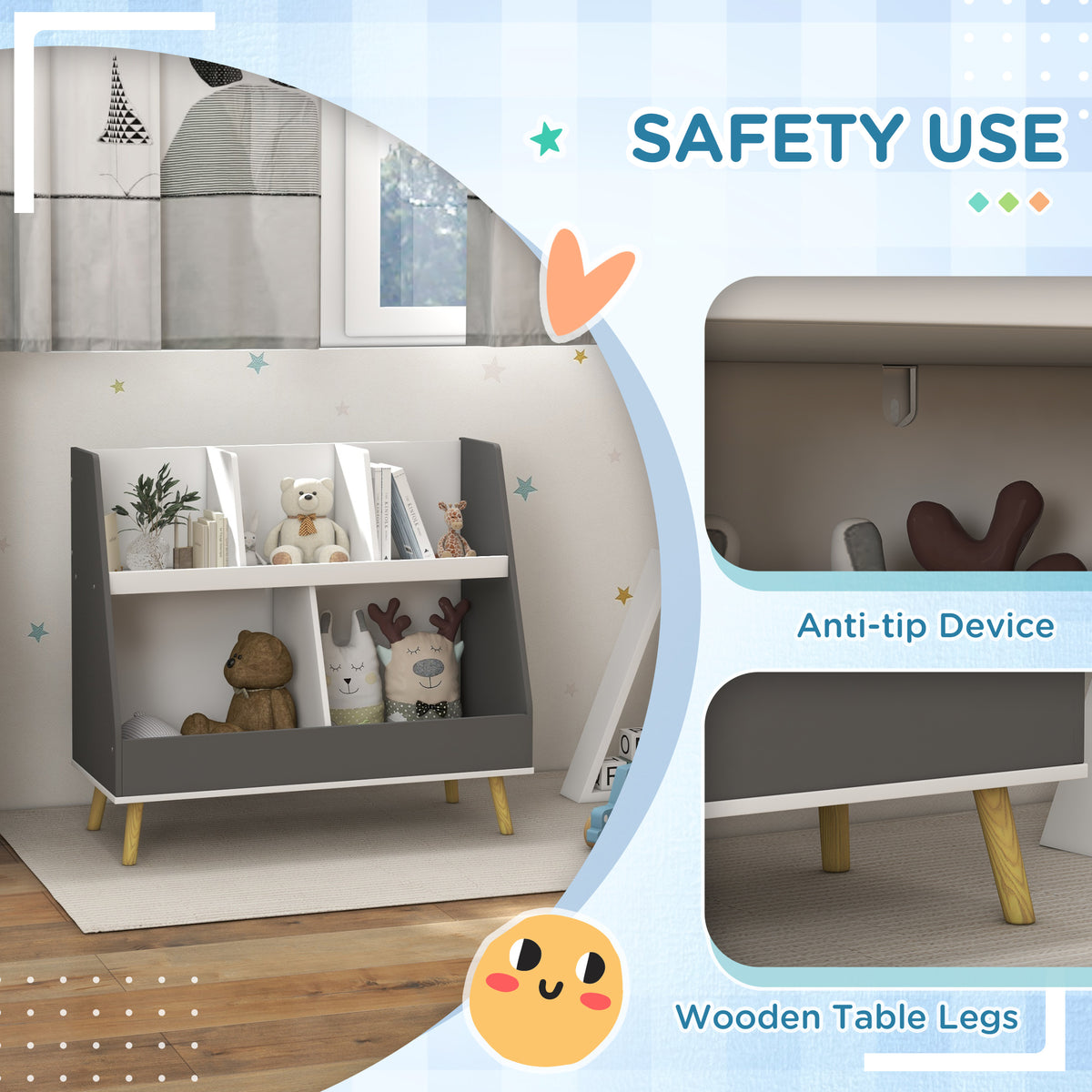 2-Tier kids toy storage organizer