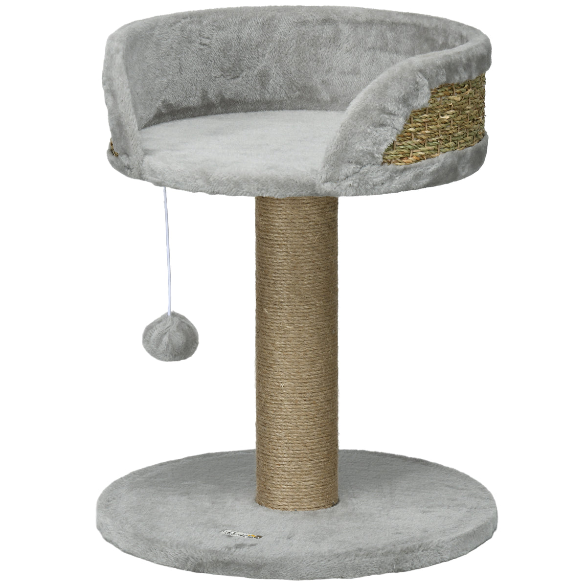Cat Tree with Scratching Post Toy Ball Perch — Grey