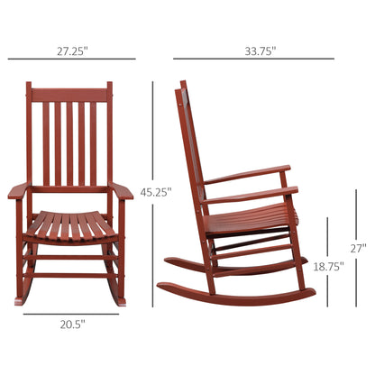 Silla mecedora de madera para patio — vino