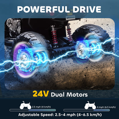 24V Kids All-Terrain 2-Seater Electric Ride-On ATV