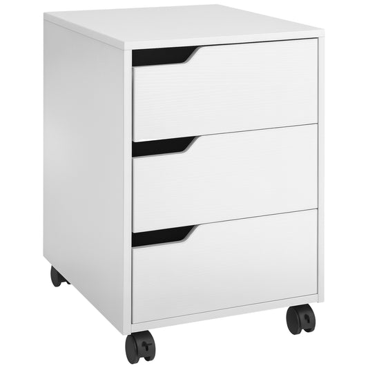 Mobile 3 drawer file cabinet with wheels