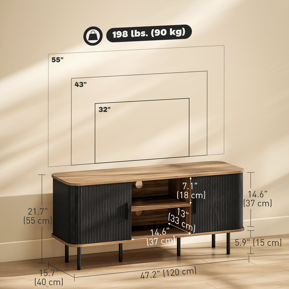 TV Stand with Storage for TVs up to 55 Inches