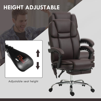 Reclining Massage Office Chair with Footrest