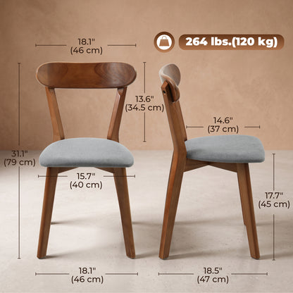 Sillas de comedor tapizadas en lino gris