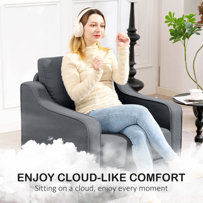 Modern linen accent armchair