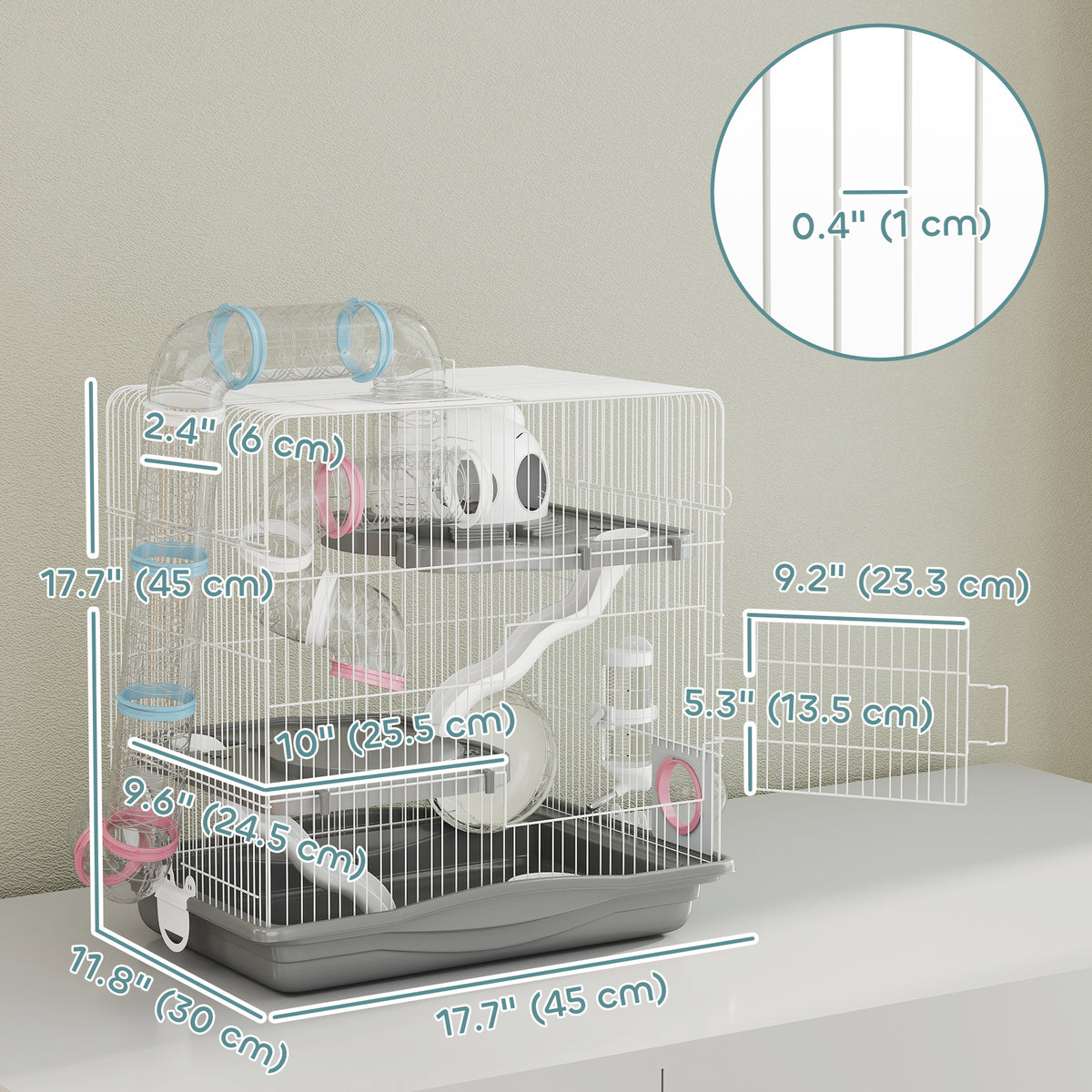 Multi-tier hamster cage