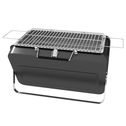 Barbacoa portátil formato maletín metal carbón