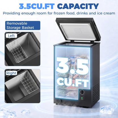 Chest Freezer 99 L Adjustable Thermostat