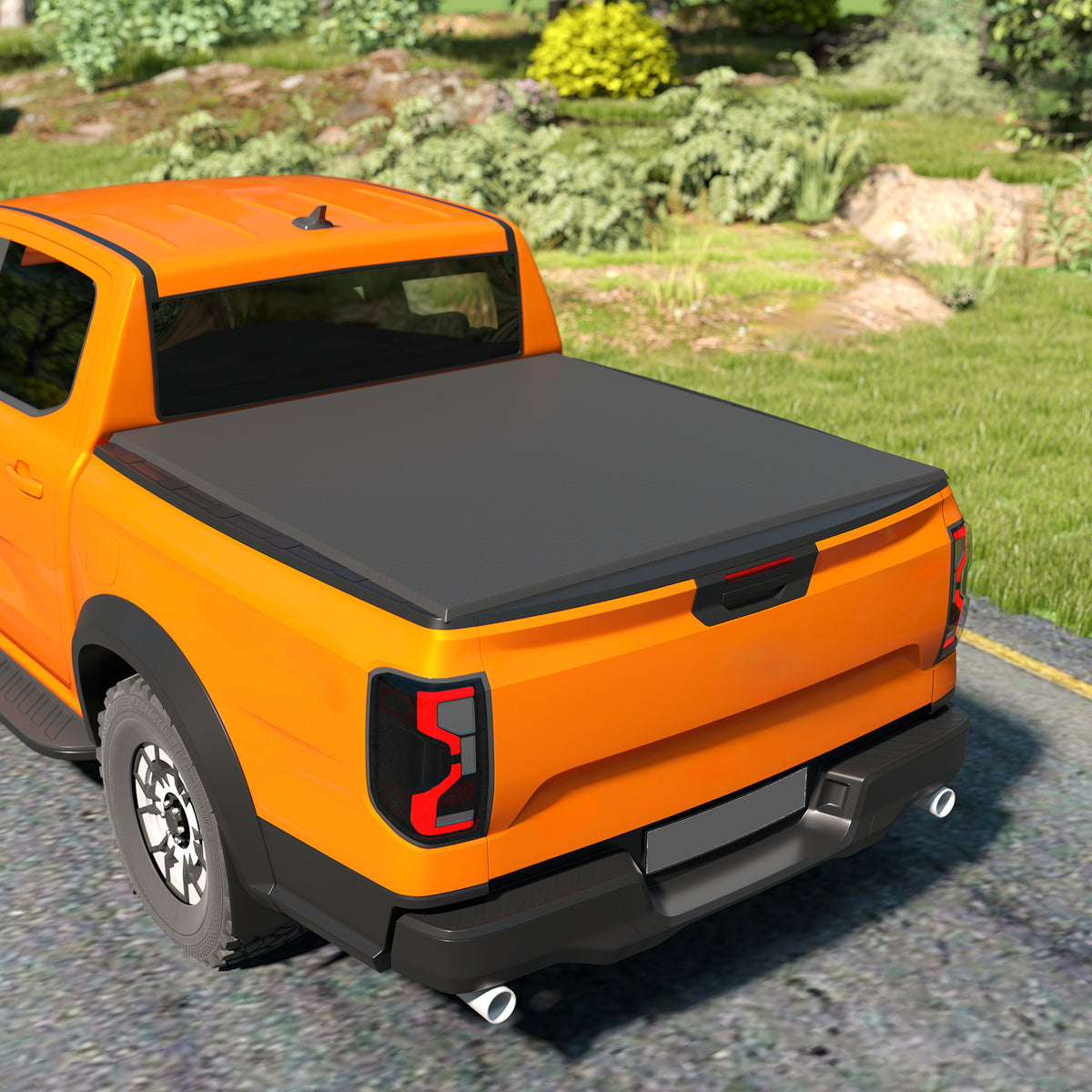 Soft tri-fold truck bed tonneau cover 180 x 177 cm