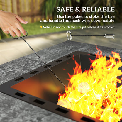 Wood Burning Fire Pit Magnesium Stone Texture