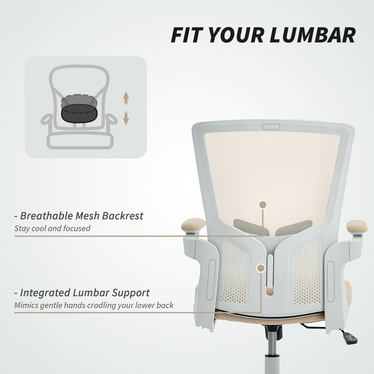 Silla de oficina ergonómica giratoria y ajustable