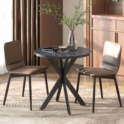 Mesa de comedor redonda contemporánea de 74 cm con patas cruzadas