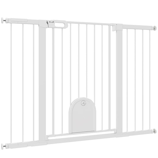 Extra Wide Pet Gate 76-131 cm with Small Door