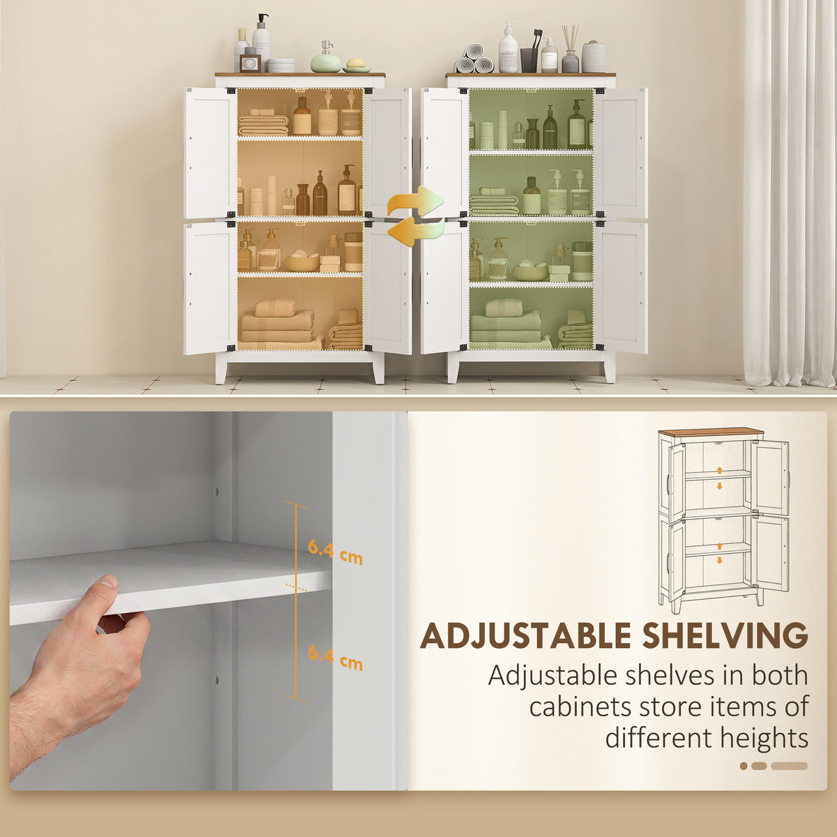 Mueble de almacenamiento estilo granja para baño