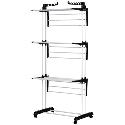 Foldable Clothes Drying Rack 4-Tier with Wings