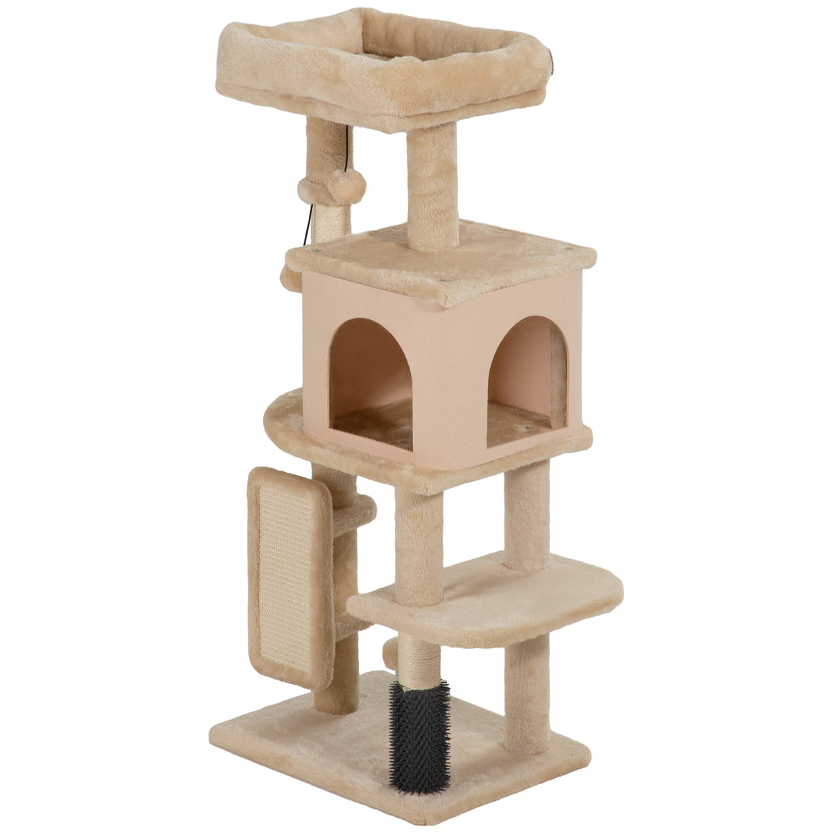 Árbol para gatos de varios niveles con rascadores y caseta