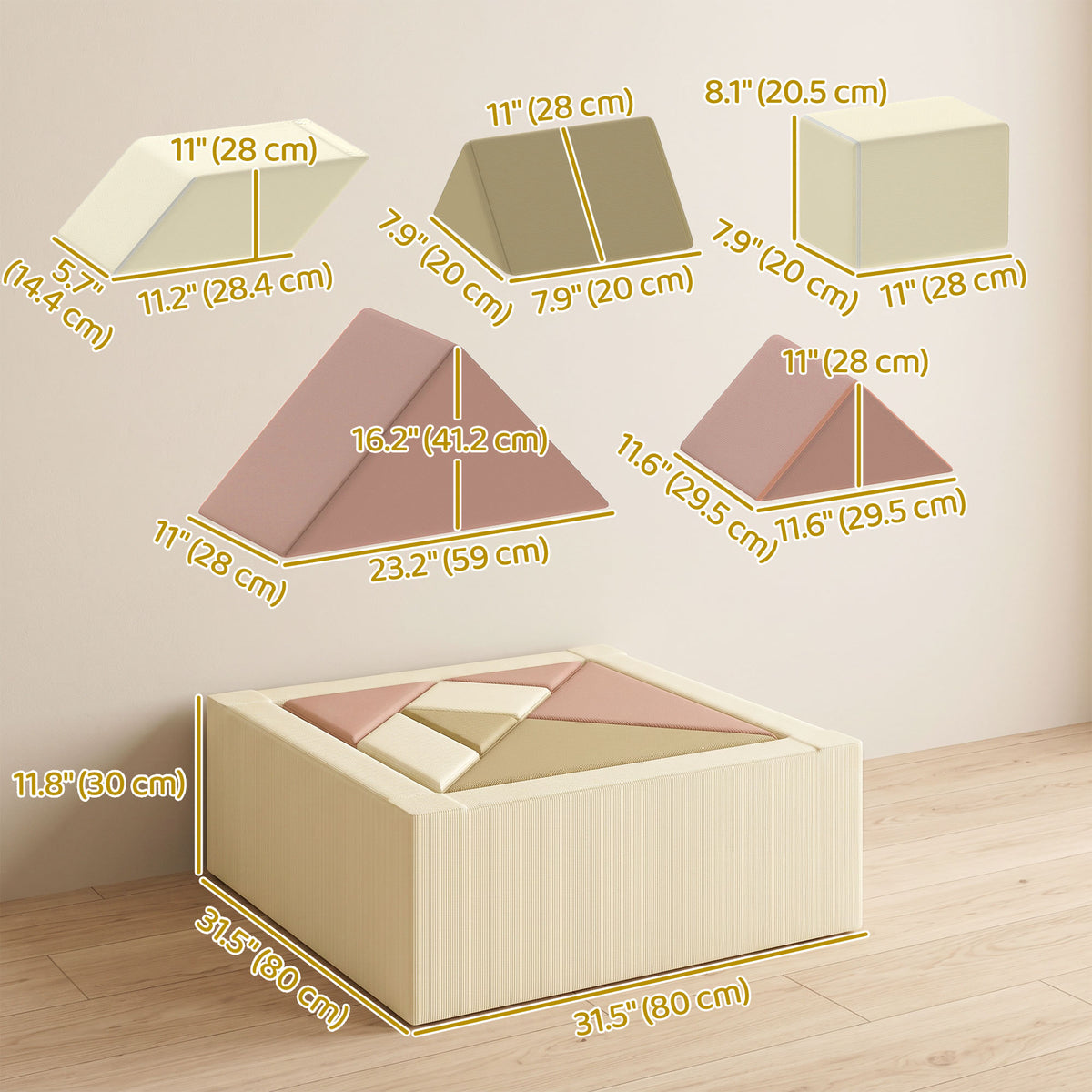 Foam climbing blocks — Set of 9